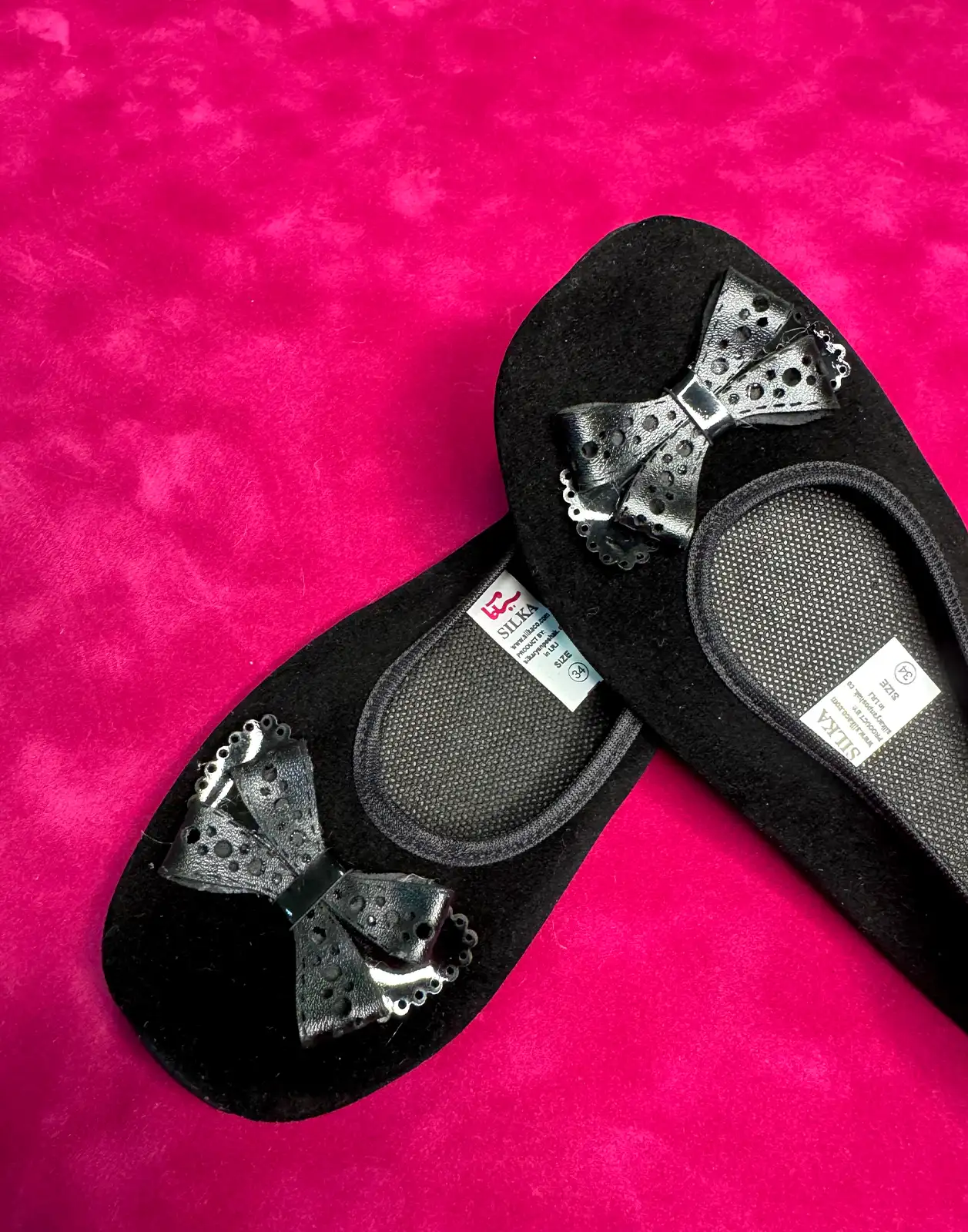 papoosh jir papion-11-Z پاپوش زنانه جیر مشکی طرح پاپیون چرمی