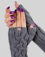 ساق دست کاموا طرح مارپیچ درشت بافت سیلکا