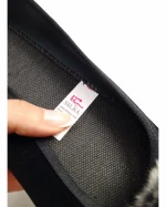 پاپوش زنانه جیر مشکی گلدار سموری دو رنگ سیلکا