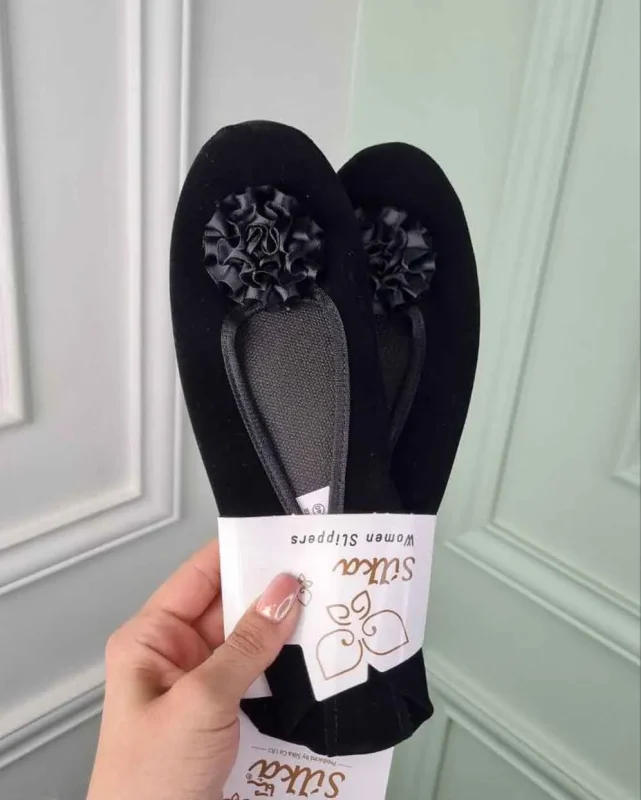 پاپوش زنانه جیر میخک سیلکا مشکی