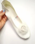 پاپوش زنانه چرم پوست ماری گلدار سموری