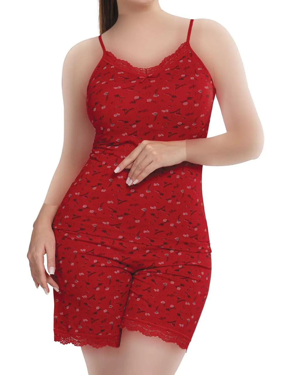 set top shortak behesht-11-z ست زیرپوش زنانه گیپور بندی بهشت سیلکا