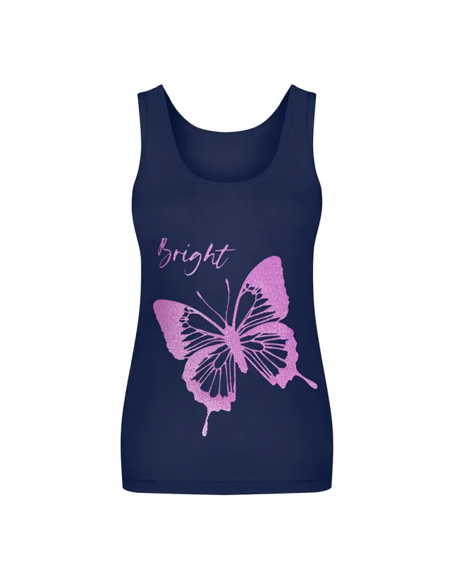 تاپ رکابی زنانه طرح پروانه