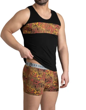 ست زیرپوش مردانه رکابی نیم پا سیلکا مدل داریا