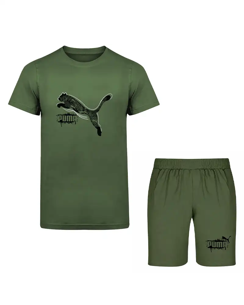set-tshirt-shalvarak-03-M (4) ست لباس ورزشی نیم آستین مردانه مدل پوما - تصویر 1
