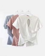 تیشرت ورزشی زنانه یقه گرد پشت باز ماتیس - تصویر 3
