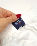 شورت مردانه نیم‌پا سفید سیلکا